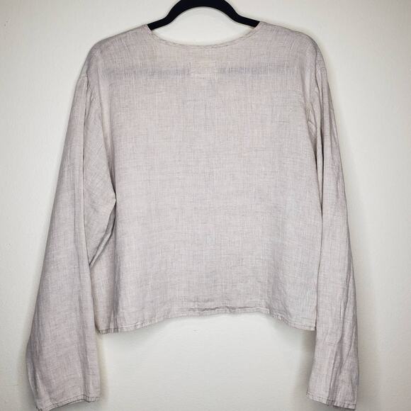 Flax| 100% Linen Button down Top in size Large - Picture 3 of 7